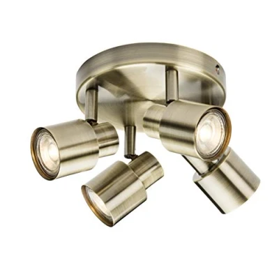 Image of KnightsBridge 230V GU10 Quad Spotlight Antique Brass