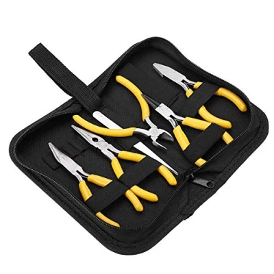 Image of High Grade Jewellery Pliers, Products Tools, 5pcs Professional Pliers Tools Kit Round Bent Nose Beading Making DIY, Organized Zipped Case for Your