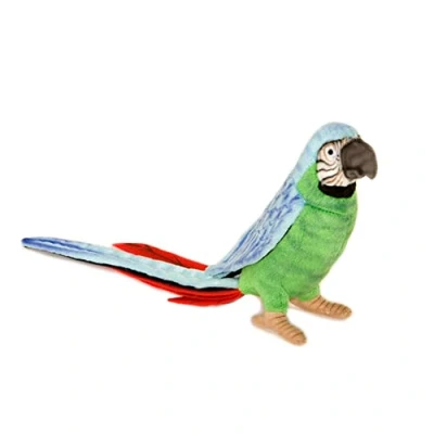 Image of Hansa Green/Blue Parrot Plush Soft Toy 16cm. 3324