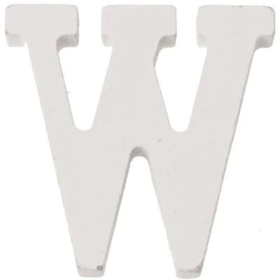 Image of White Wooden MDF Letter W Size 13cm Tall Free Standing Letters for Arts &amp; Crafts Personalized Name Decor