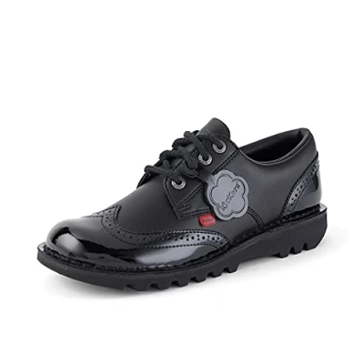 Image of Kickers Women&#039;s Kick Lo Brogue Lace Up Flats, Black, 8 UK