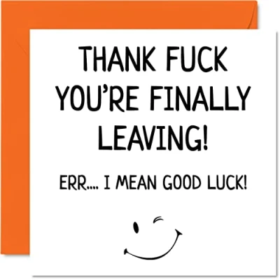 Image of Leaving Gifts for Colleagues Women Men You&#039;re Finally Sorry Your Good Luck In New Job Card, 145mm x Greeting Cards, Funny Congratulations Card