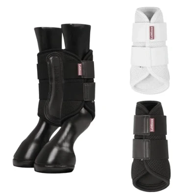 Image of LeMieux Mesh Brushing Boots Pair of Tough &amp; Durable Fits Front or Back Black XLarge