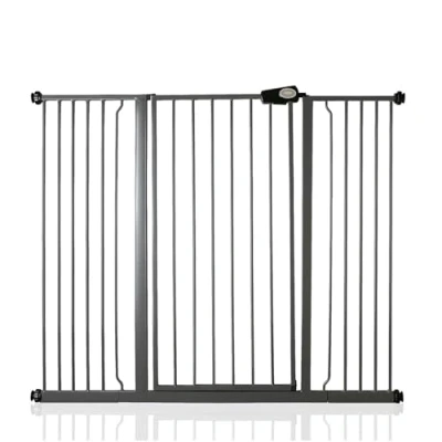 Image of Bettacare Child and Pet Gate, 133.2cm 140.8cm, Slate Grey, Extra Tall Gate 104cm in Height, Pressure Fit Stair Baby Suitable for Dog or Barrier, Easy Installation
