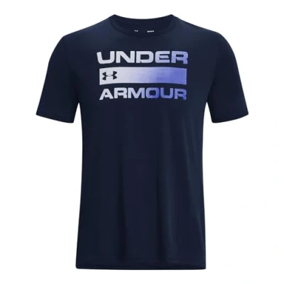 Image of Under Armour TEAM Issue Wordmark Sports Tshirt, Men&#039;s, Size: Small, Academy/graphite