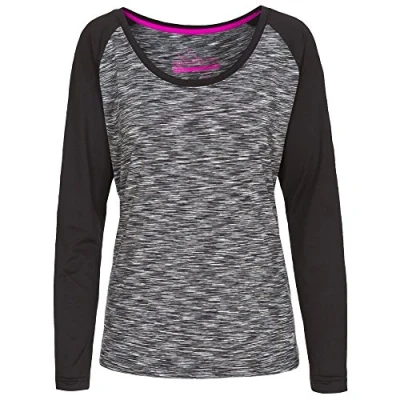 Image of Trespass Miso, Grey Marl, S, Quick Dry Longsleeved Active Top for Women, Small,