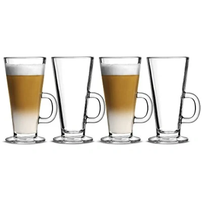 Image of bar@drinkstuff City Latte Glasses 10oz / 280ml 15cm Set of 4 Tall in Gift Box
