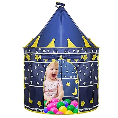 Image of Kids Tent Play Tent, Pop Up Tents for Kids, Childrens, Pink Princess Castle, Indoor or Outdoor Playhouse, Blue