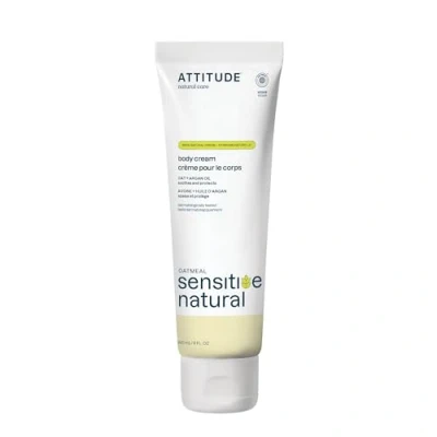 Image of ATTITUDE Body Cream for Sensitive Skin with Oat and Argan Oil, EWG Verified, Dermatologically Tested, Vegan, 240 mL