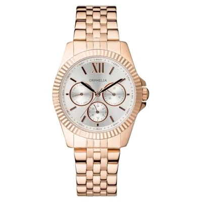 Image of Orphelia Unisex Quartz Watch with White Dial Analogue Display and Silver Stainless Steel OR53471387
