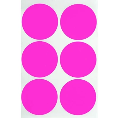 Image of Royal Green Round Dot Labels 5cm Bright Neon Pink Write on Surface 72 Pack