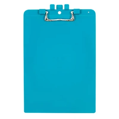 Image of Snopake A4 Turquoise Clipboard with Pen Holder, Heavy Duty Ergonomic Metal Clip and Hanging Hole [Pack of 1] 15887