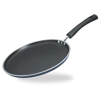 Image of Vinod Zest Non Stick Flat Dosa Tawa/Griddle, 10&quot;, Black