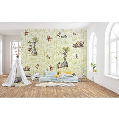 Image of Komar Fleece Photo Wallpaper Winnie The Pooh, Fleece, Colourful, 300 x 280 cm (Breite Höhe), Bahnbreite 50