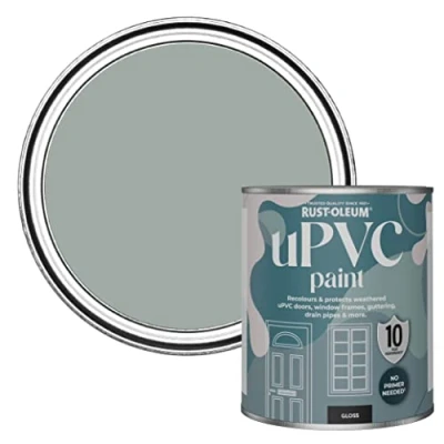 Image of Rust Oleum Grey uPVC Door and Window Paint In Gloss Finish Pitch 750ml
