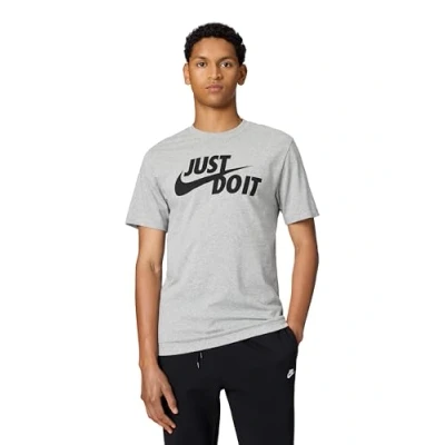 Image of Nike Sportswear TEE JUST DO IT Print Tshirt, Men&#039;s, Size: Small, Grey heather