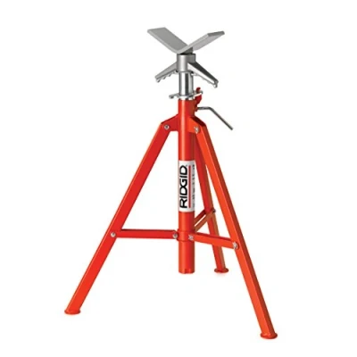 Image of RIDGID 22168 Model VF 99 V Head High Folding Pipe Stand, 12 inch Stand,Red