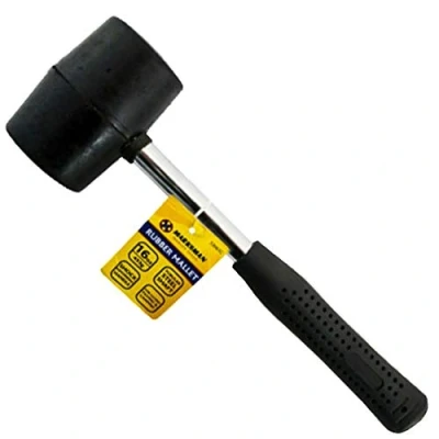 Image of Marksman 8oz 16oz 32oz Rubber Mallet Hammer FIBREGLASS Or Silver Shaft Grip Handle DIY Hand Tools Camping Paving Racking Laying Tiles Construction UK Free P&amp;P (16Oz Steel (453g))