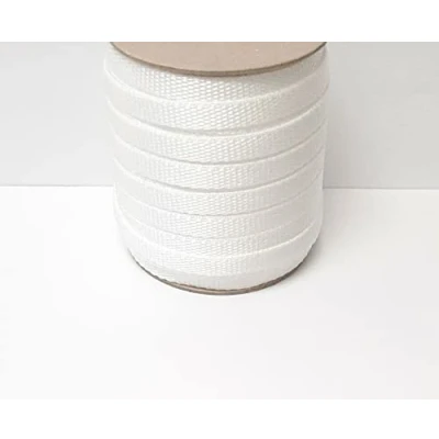 Image of 10mm Polypropylene Webbing Heavy Duty Strap For Backpacks Belts Handles Bags Straps Dog Leads (25 Metres, White)