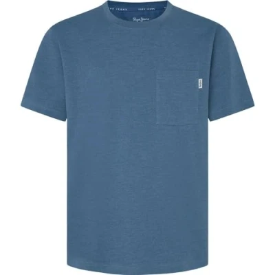 Image of Pepe Jeans MANS TEE Basic Tshirt, Men&#039;s, Size: Large, Sea blue