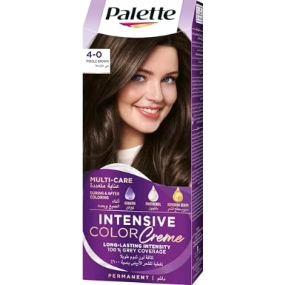 Image of Schwarzkopf Palette Intensive Hair Colour Cream With Liquid Keratin 4 0 Medium Brown 100 ML