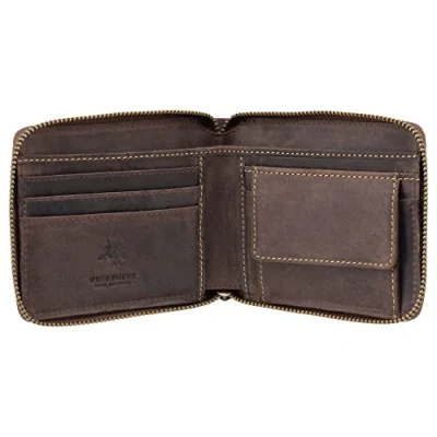 Image of Visconti RFID Zip Around Distressed Oil Leather Wallet 702
