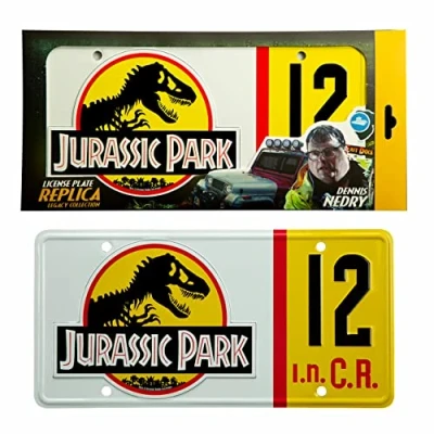 Image of Doctor Collector 8437017951209 Jurassic Park Dennis Nedry Licence Plate Replica
