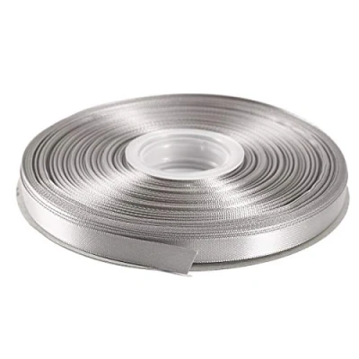 Image of ITIsparkle 9mm Width (3/8&quot;) Double Faced Satin Ribbon 45 Meters (Full Reel) Crafts Gift Wrap Floristry Silver