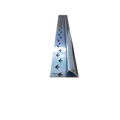 Image of Carpet to Vinyl/Lino Threshold Strip Flooring or Doorway Trim Metal Plate Doorbar Single Edge Grey Colour