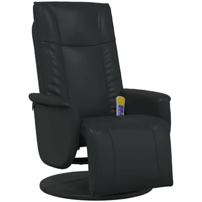 Image of vidaXL Massage Recliner Chair with Footrest Black Faux Leather