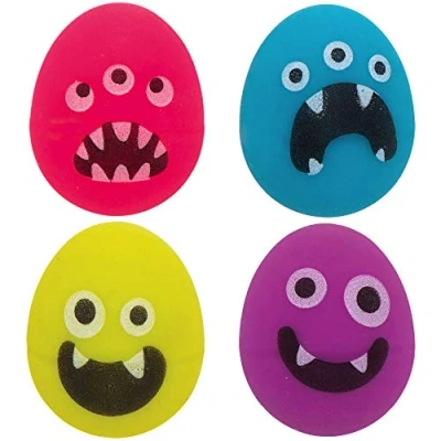 Image of Baker Ross AX619 Monster Egg Shaped Bouncy Jet Balls Pack of 10, Party Favours for Kids Birthdays and Outdoor Toys,