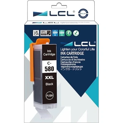 Image of LCL Compatible Ink Cartridge PGI 580 580PGBK 580XL PGBK 580XXL 1970C001 27ml (1PGBK) Replacement for Canon Pixma TR7550 TR8550 TS6150 TS6151 TS6250 TS8150 TS8151 TS8152 TS9150