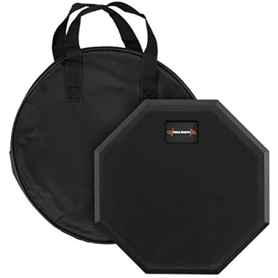 Image of World Rhythm 8&quot; Drum Practice Pad 8 inch Single Sided Silent for Beginners with Carry Bag