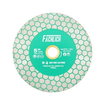 Image of FACHLICH Diamond Tile Cutting Disc 125mm Wheel for and Grinding Porcelain Ceramic Marble Artificial Stone