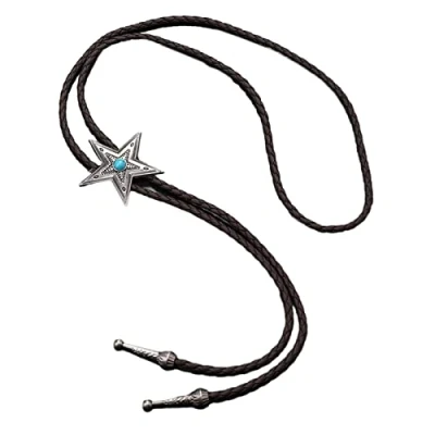 Image of Delicate Star Bolo Tie Cowboy Necktie Western Bola Metal For Shirt Jeans Braided