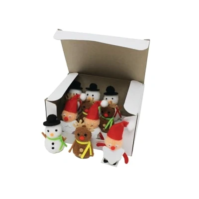Image of Bright Ideas Mini Christmas Set. PK11 Reindeer 6cm, Snowman 6cm and Santa 7cm Figures. Perfect for Crafting, Kids Adult decorative Crafting Projects. BI8501.