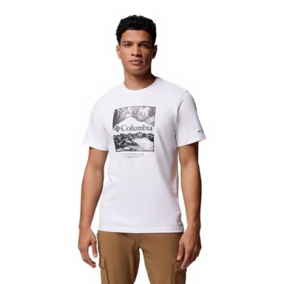 Image of Columbia Men&#039;s CSC Seasonal Logo Tee, Short Sleeve T Shirt, White, Waterscape, XXL