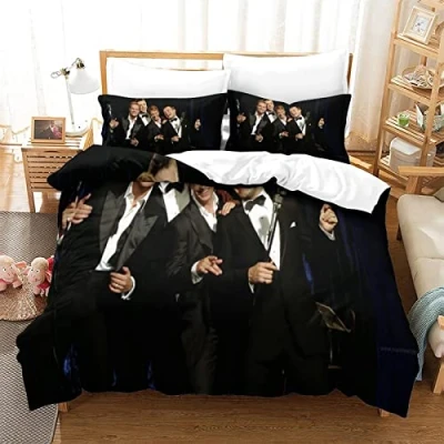 Image of Westlife Band Duvet Cover Set 3D With Pillowcase For Quilt Zipper Closure Soft Microfiber Bedding 3Pcs Double（200x200cm）