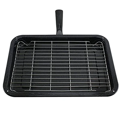 Image of Spares2go Small Grill Pan, Rack &amp; Detachable Handle for Cata Oven Cookers