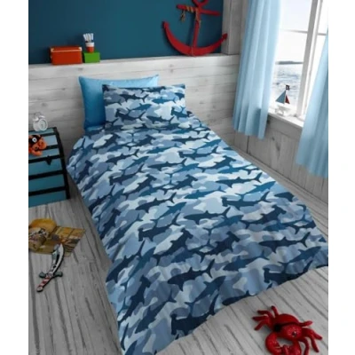 Image of GC GAVENO CAVAILIA Microfiber Shark Duvet Set Dogfish Kids Bedding Single Boys Luxury Breathable Quilt Cover Bedset, Multi