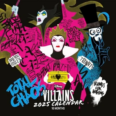 Image of Pyramid International Disney Villains 2025 Calendar Iconic Villain Art, 16 Month Planner, Exclusive Design, Gift for Fans