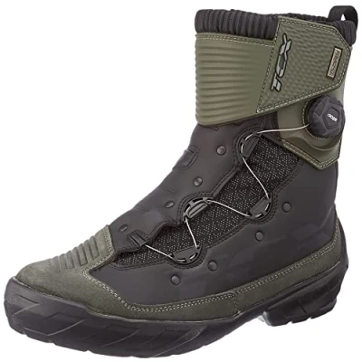 Image of TCX Men&#039;s Infinity 3 Mid Wp Motorcycle Boot, Black Military Green, 9 UK