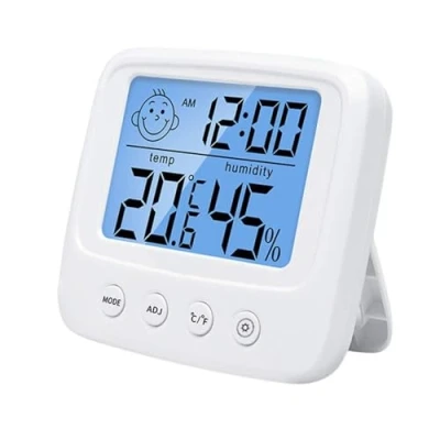Image of SELLORIA Digital Hygrometer and Indoor Thermometer with Temperature Humidity Monitor, Backlight, Clock, ℃/℉ Display