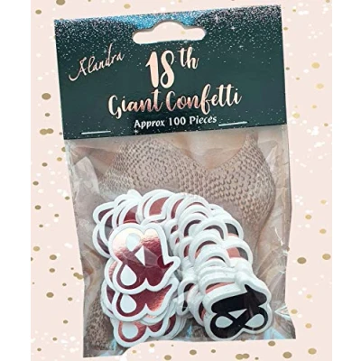 Image of Alandra Birthdays 18 Big 18th Metallic Confetti, Cream &amp; Rose Gold, One Size