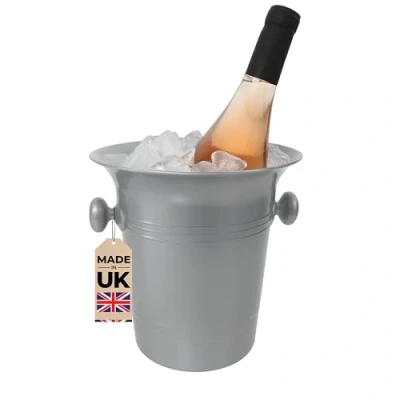 Image of Chabrias Ltd Champagne, Wine, Beer, Ice Bucket Cooler, Bar Accessories, Buckets For Parties, Buckets, Champagne 3.5 Litre Bottle Cooler Chiller UK Made (1, Silver)