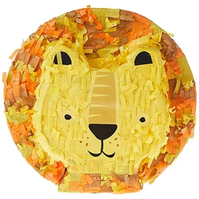 Image of Adorable Mini Lion Pinata Favor Decoration (19cm x 18cm) Perfect Party for Kids &amp; Themed Celebrations 1 Pc