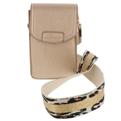Image of Equilibrium Classic Mobile Phone Pocket Pouch Bag With Long Cross Body Strap Black, Tan or Gold (Gold)