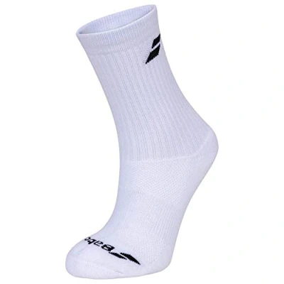 Image of Babolat 3 Pairs Pack Junior Socks Unisex Children, unisex_child, Socks, 5JA1371, White/Estate Blue/Grey, 31 34