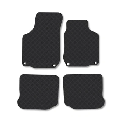 Image of Rubber Car Mats Compatible with Seat Leon (2002 2005) Tailored Fit Floor Set Accessory Black Custom 4 Pieces Clips Anti Slip Backing, Heavy Duty &amp; Waterproof