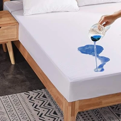 Image of King Size Waterproof Mattress Protector Washable Bed Cover Soft Noiseless Breathable &amp; Vinyl Free Fitted 30cm Deep (King (150x200cm))